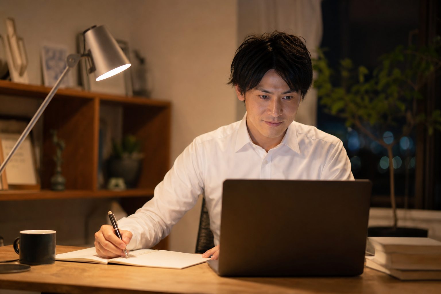 ノートパソコンで学ぶ社会人